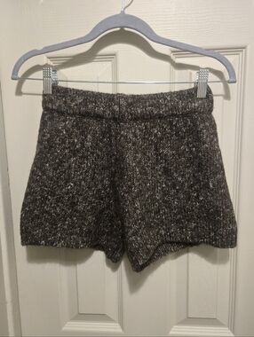 Zara Brown Heather High-Waist Knit Shorts sz Small